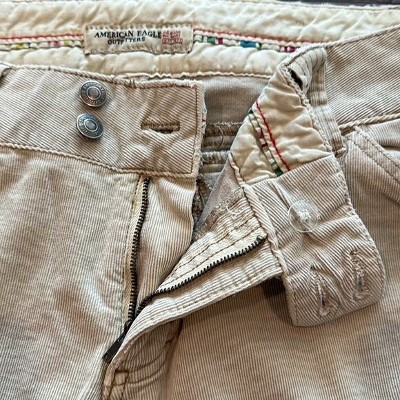 American Eagle Outfitters 10 Long Vintage Y2K Khaki Bootcut Corduroy Pants - Picture 5 of 10